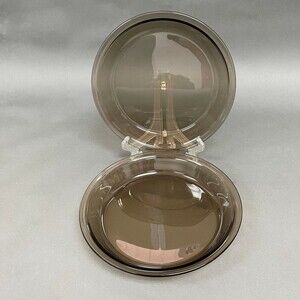 Pyrex 209 Corning Smoke Gray Glass Pie Plates Dishes Baking 9 7/8" Lot of 2